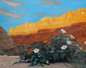 Sunlight, Moon Flower 20 x 16 original Oil